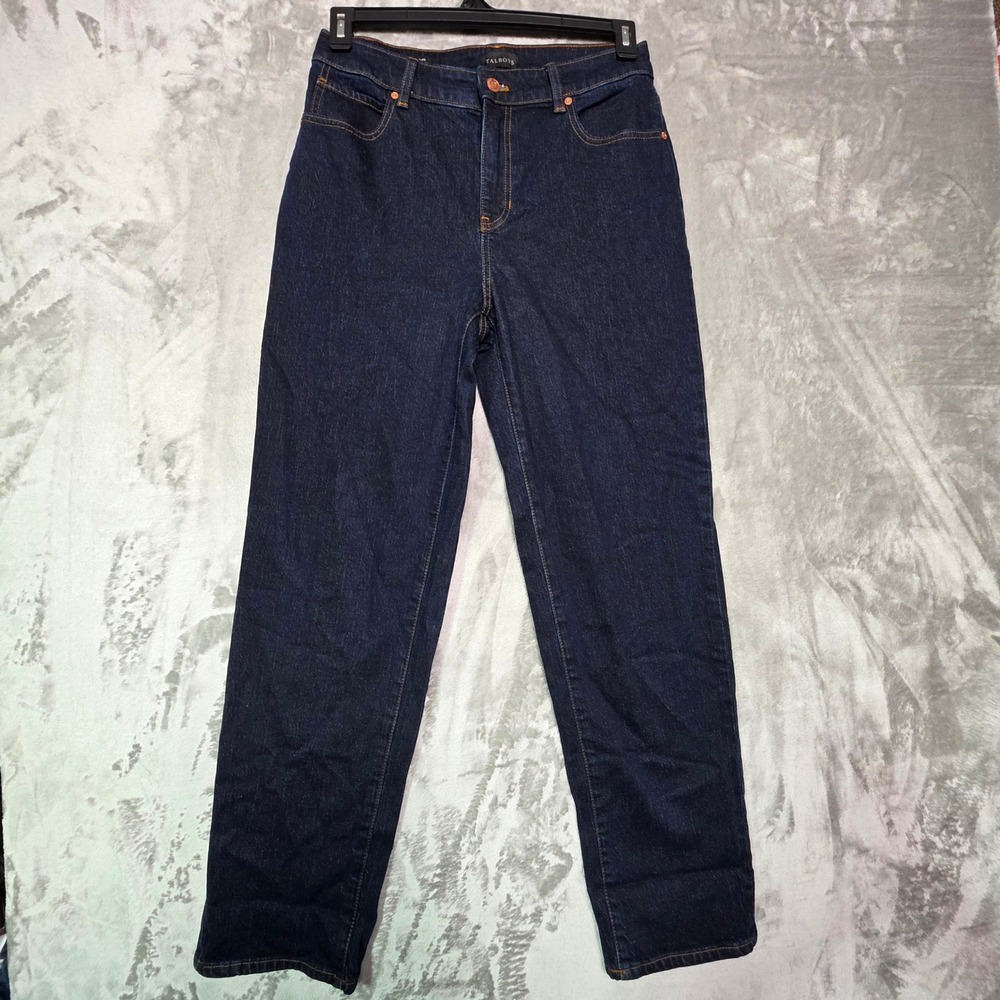 Talbots High Waist Relaxed Jean Michele Wash Dark Indigo Denim Size 4 KH5741